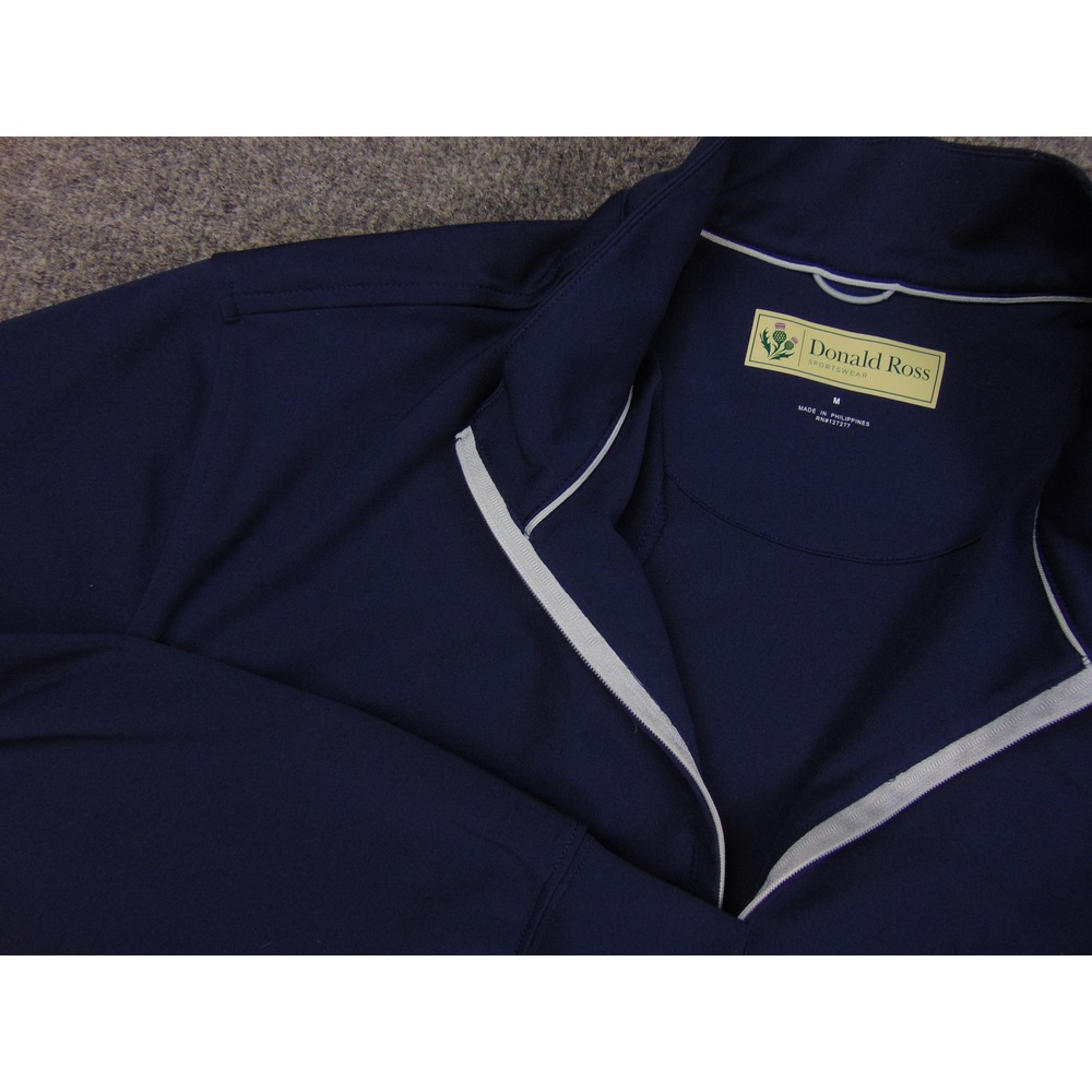 Donald Ross Sweater Mens Med‎ Quarter Zip Pullover Golf Sweatshirt Navy Blue